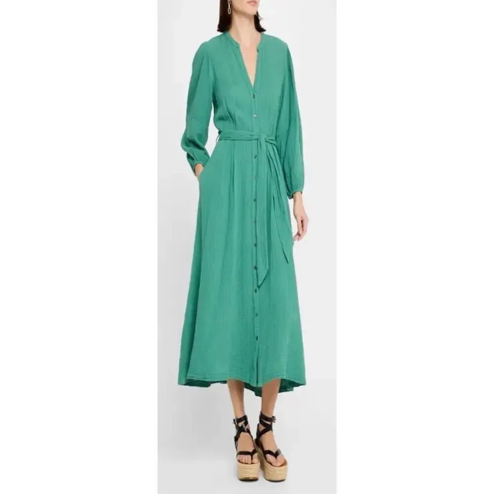Xirena Selene100% Cotton Dress in Bottle Green NWT Size XS